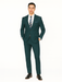 Mix and Match Suits Men's Teal Green Slim Fit Pick Stitched 2 Button Suit