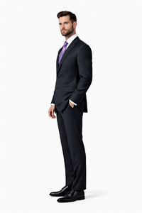Mix and Match Suits Suit Separate Men's Charcoal Pinstripe 100% Wool Suit Charcoal