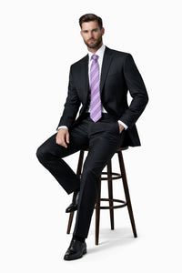 Mix and Match Suits Suit Separate Men's Charcoal Pinstripe 100% Wool Suit Charcoal