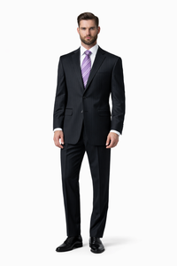 Mix and Match Suits Suit Separate Men's Charcoal Pinstripe 100% Wool Suit Charcoal