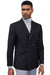 Mens Black Blazer - Men's Classic Double Breasted Sport Coat Blazer in Black