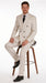 Men’s Off White Double Breasted Pinstripe Suit with Jacket and Pants, Formal Wedding Dress Suit