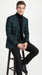 Men’s Green Tartan Plaid Dinner Jacket with Notch Lapel, Formal Sportcoat Blazer