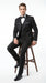Men’s Black 2 Button Classic Vested Wedding Tuxedo with Satin Lapel and Matching Pants