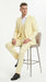 Men’s Yellow Seersucker Suit with Jacket, Vest and Pants, Summer Wedding Prom Dress Suit