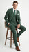 Men’s Hunter Green Great Gatsby Pinstripe 3 Piece Suit, 1920s Gangster Outfit