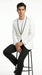 Men’s Waverly White Tuxedo Jacket by Ike Evening, Formal Dinner Jacket with Black Trim