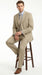 Men’s Khaki Light Tan Dress Suit with Jacket and Pants, Classic Fit Groomsmen Wedding Suit