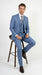 Men’s Ice Blue 3 Piece Suit with Vest, Formal Wedding Prom Dress Suit