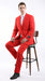 Men’s Red Bolzano 2 Button Suit with Pleated Pants, 100% Polyester Formal Dress Suit