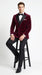 Men’s Burgundy Velvet Tuxedo, Slim Fit Double Breasted Formal Tuxedo Suit for Wedding, Prom and Groom Wear