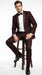Men’s Brown Slim Fit 2 Piece Tuxedo with Satin Peak Lapel, Formal Wedding Prom Suit