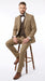 Men’s Great Gatsby Tobey Maguire Inspired Tan Suit with Brown Vest, 1920s Costume Outfit