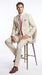 Men’s Natural Linen 2 Piece Suit with Side Vents, Two Button Regular Fit Summer Dress Suit