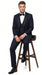 Alberto Nardoni Men’s Black Super 150s Wool Tuxedo with Peak Lapel, Double Breasted Vest and Flat Front Pants