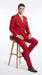 Rossi Man Milano RM1191 Men’s Red Double Breasted Suit with Gold Buttons, Formal Wedding Prom Suit