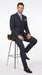 Men’s Dark Navy Blue Chalk Pinstripe Double Breasted Suit, Formal Wedding Business Dress Suit Set