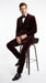 Men’s Rossi Man Zeus Dark Brown Velvet Double Breasted Tuxedo Suit, Formal Wedding Prom Dinner Suit Set