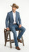 Men’s Light Blue Plaid Western Sport Coat, Business Casual Cowboy Blazer Jacket