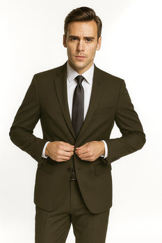 Giorgio Fiorelli Suit Men's Solid Olive Suit - Image 4