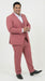 Men’s Dusty Rose Three Piece Suit – Modern Formal 3PC Wedding and Prom Suit - Pink Coloe Modern Fit