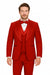 Italian Red Wool 3-Piece Modern Fit Tuxedo