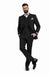 Modern Fit Suit Black Birdseye Pure Wool Suit And Vest For Men