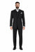 Modern Fit Suit Black Birdseye Pure Wool Suit And Vest For Men