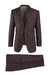 Tiglio Italian Suit - Real Wool Fabric Super 150's Novello Brown, Modern Fit Suit in Color Brown