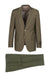 Tiglio Italian Suit - Real Wool Fabric Super 150's Novello Olive, Modern Fit Suit in Color Olive