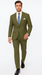 Catania Collection - Modern Fit Windowpane Suit 2 Piece in Olive
