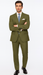 Catania Collection - Modern Fit Windowpane Suit 2 Piece in Olive