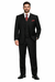 Modern Fit Wool Feel Two Button Jacket with Suit Black