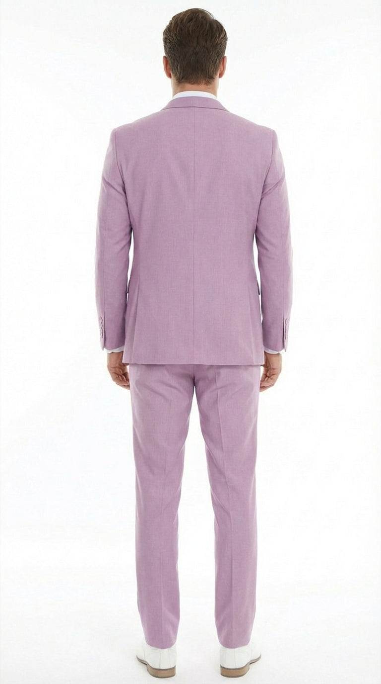Men’s Dusty Rose 3 Piece Suit – Modern Pink Formal Suit Set for Wedding, Prom and Special Events Pinkish Color Modern Fit