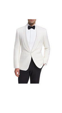 Alberto Nardoni Snow White Pure Dinner Shawl Collar Jacket Blazer & Sport Coat