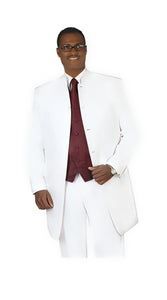 Single Breasted Collarless Groom Wedding White Blazer For Men's