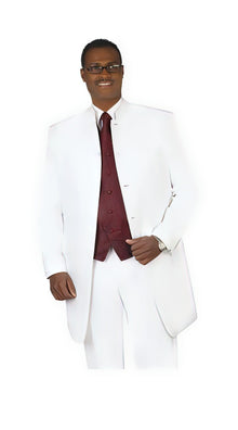 Single Breasted Collarless Groom Wedding White Blazer For Men's