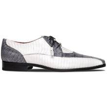 Marco Di Milano Moncalieri White Gray Genuine Alligator and Cobra Skin Dress Shoe