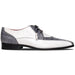 Marco Di Milano Moncalieri White Gray Genuine Alligator and Cobra Skin Dress Shoe