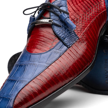 Marco Di Milano Moncalieri Navy & Red Dress Derby Oxfords