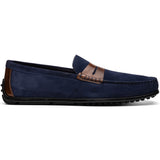 Zelli Monza Suede and Hand-Burnished Calfskin Driving Loafers in Navy