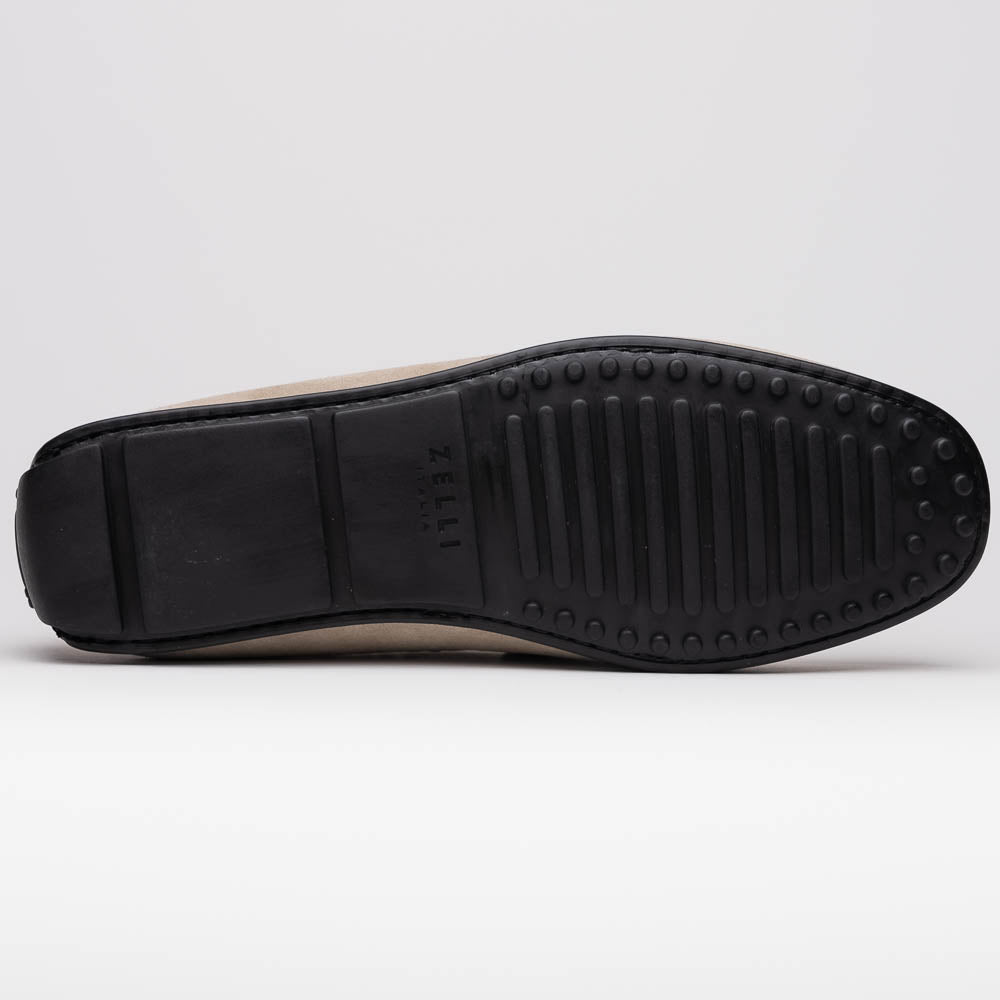 9 Zelli Monza Suede & Crocodile Driving Shoes Sand (31-160-SND)