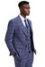 Men's Stacy Adams Two Button Vested Glen Plaid Check Suit in Light Purple Lavender