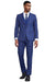 Men's Stacy Adams Bold Windowpane Plaid Print Vested Suit in Midnight Blue