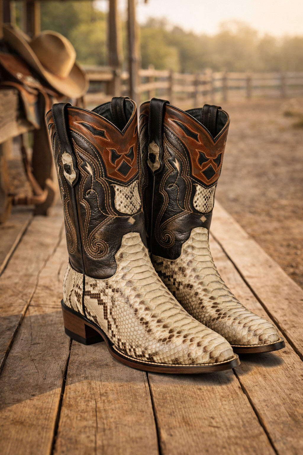 Men's Wild West Python Skin J Toe Boots 29957 - Image 40