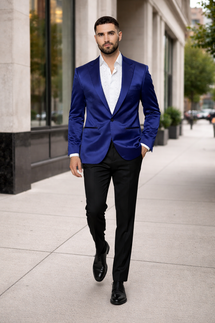 Mens Cowboy Blazer - Western Sport Coat in Color Navy Blue - Image 7