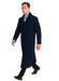Navy Blue Men's Full Length Wool Overcoat Belted Wool Overcoat