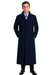 Navy Blue Men's Full Length Wool Overcoat Belted Wool Overcoat