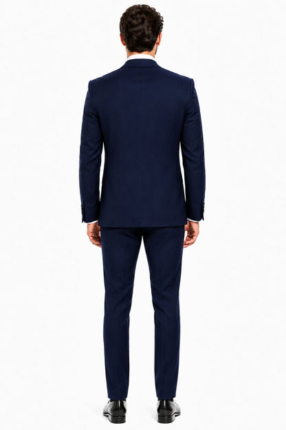 Mens 2 Button  Vested Wool Suit in Eggplant Modern Fit