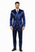 Navy Blue Shiny Suit - Flashy Suit